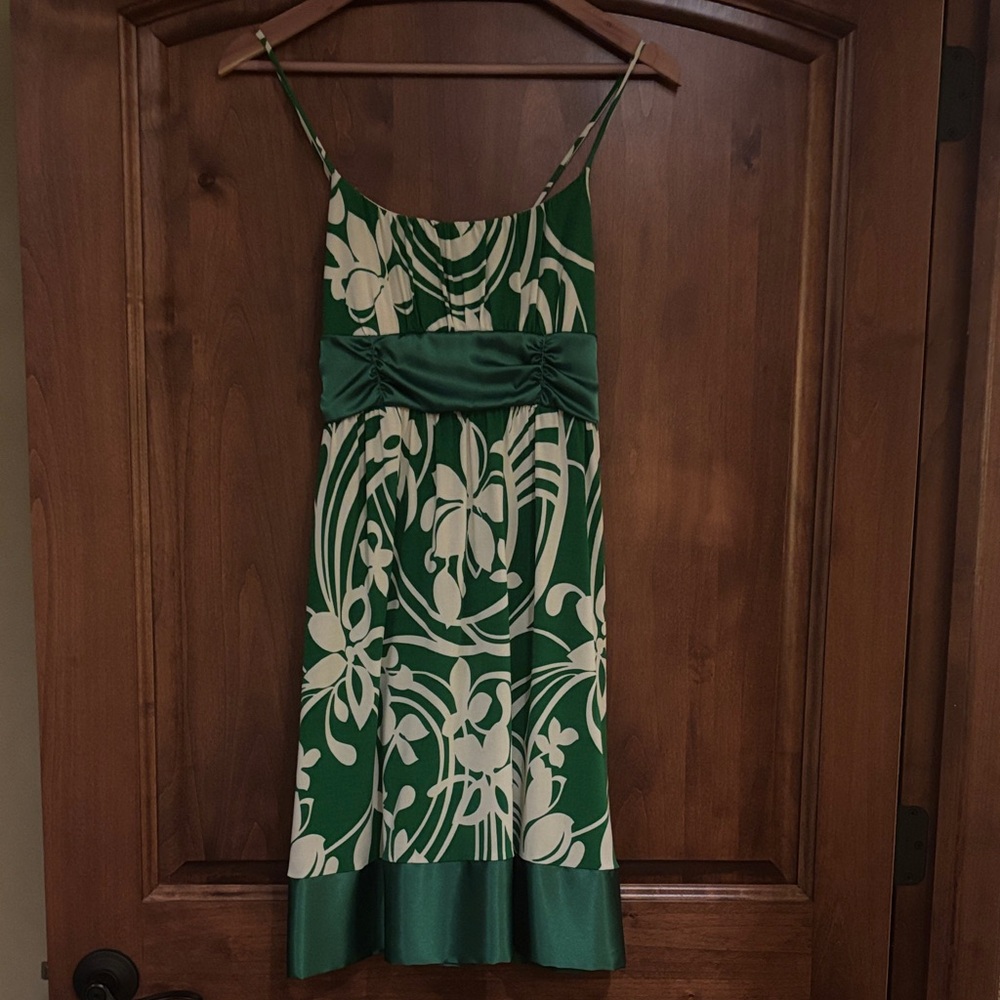 Forever 21 Green and Cream Floral Mini Dress